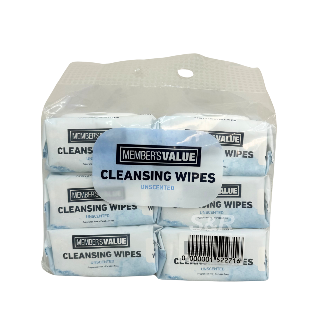 Member's Value Cleansing Wipes Unscented 30 Wipes x 6packs